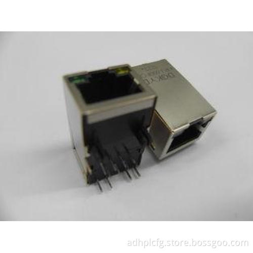 Integrated 100M Tap Up RJ45 filter with led ,side angle Jac